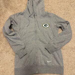 Gray Nike Zip-Up packers Hoodie